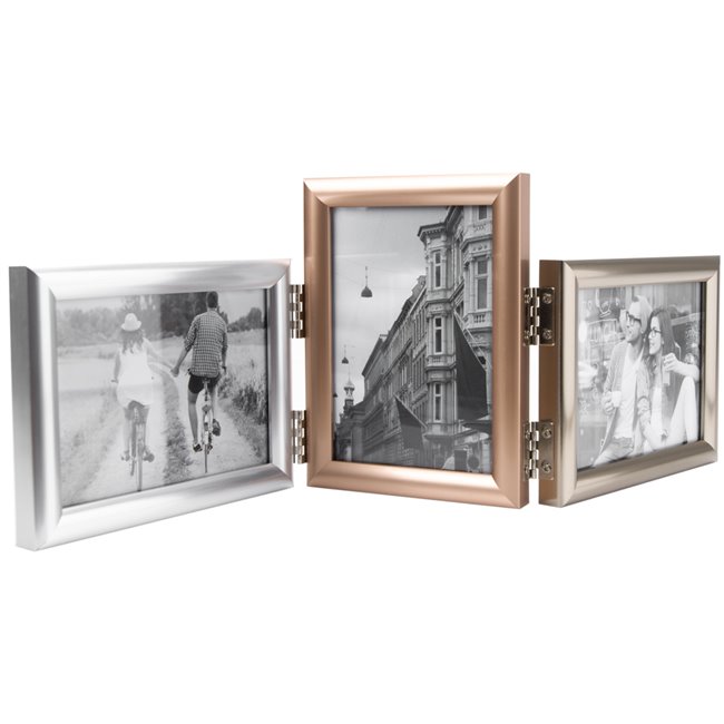 Photo frame Kaleste 3, silver/copper,3 pics 9x13cm