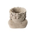 Flower pot  Head, grey cement, 16x15x14cm, D12 cm