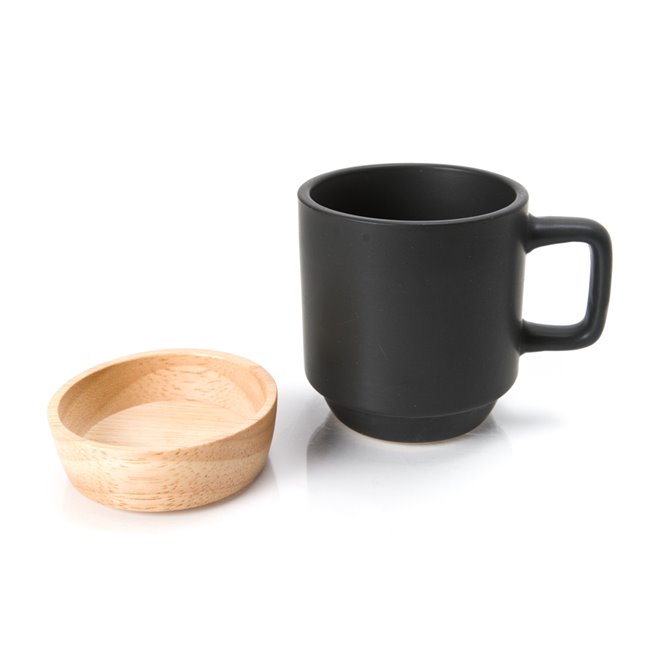 Coffee cup set 4 Bamboo, black, 12cl