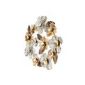 Wall deco Flowers, golden/brown, 78x8x80cm