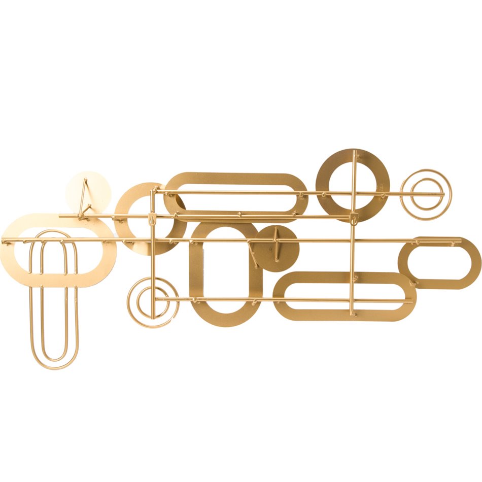 Wall deco Eclipse, golden, 100x7x48cm