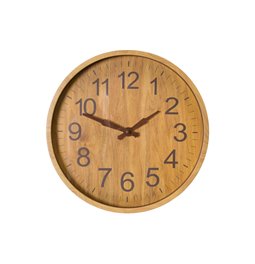 Wall clock Wood, natural/brown, D30x3cm