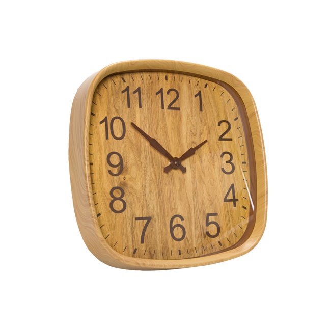 Wall clock Wood, natural/brown, 30x3x30cm