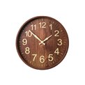 Wall clock Wooden, brown/beige, D35x4cm