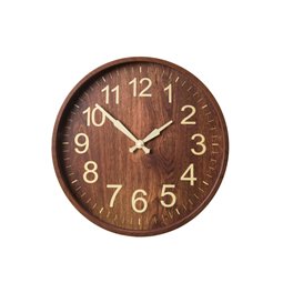 Wall clock Wooden, brown/beige, D35x4cm
