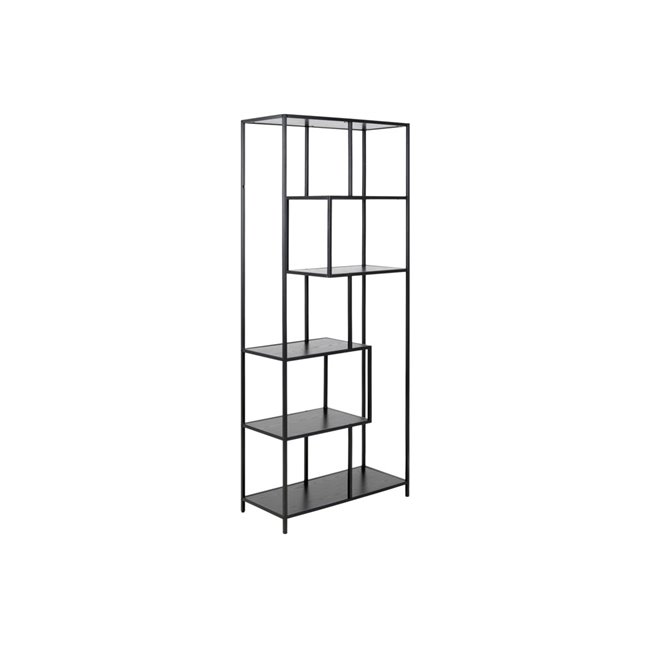 Bookcase Seaford V, black, 77x35x185cm
