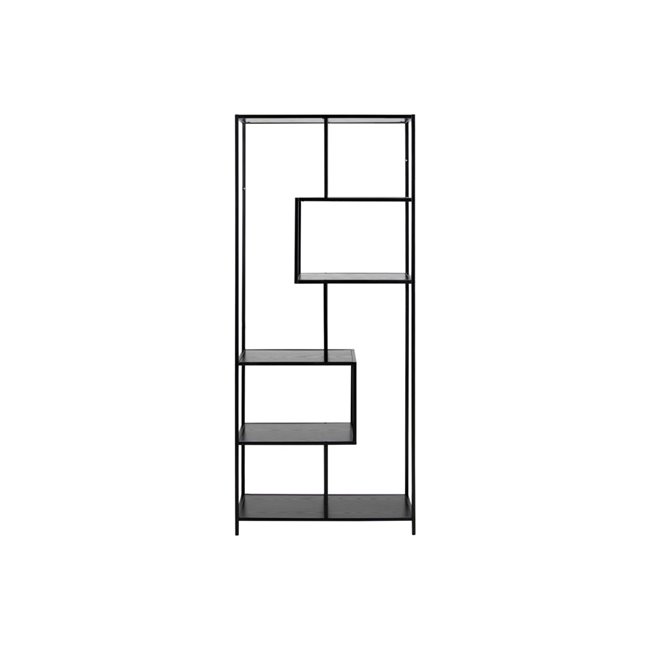 Bookcase Seaford V, black, 77x35x185cm