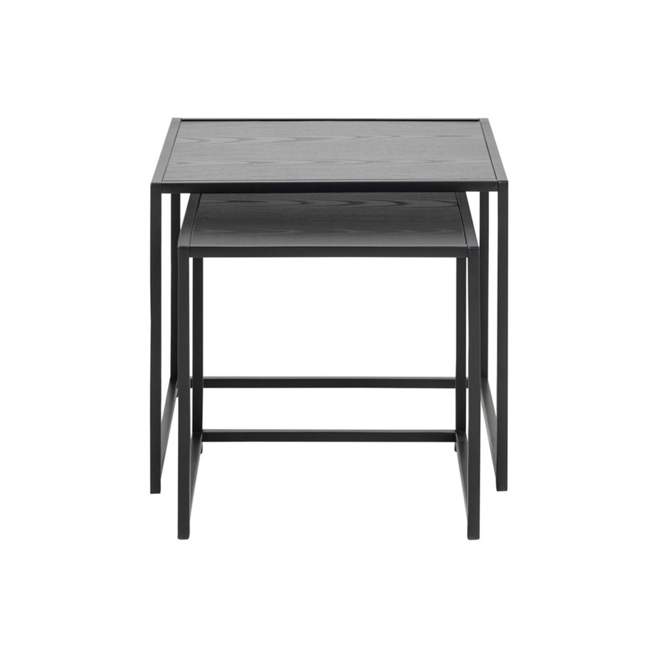 Nest table set Seaford, black ash,W50xD50xH45,40x40x45c