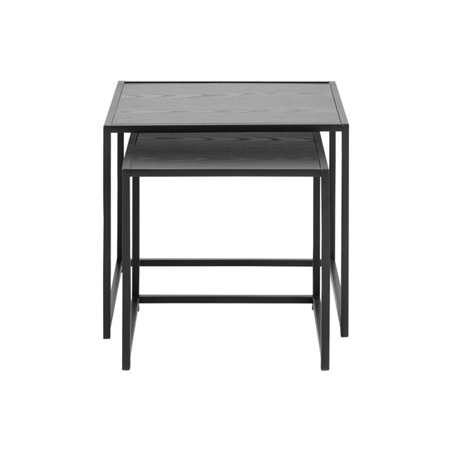 Nest table set Seaford, black ash,W50xD50xH45,40x40x45c