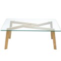 Table basse Taho, glass/steel, 110x60x45cm