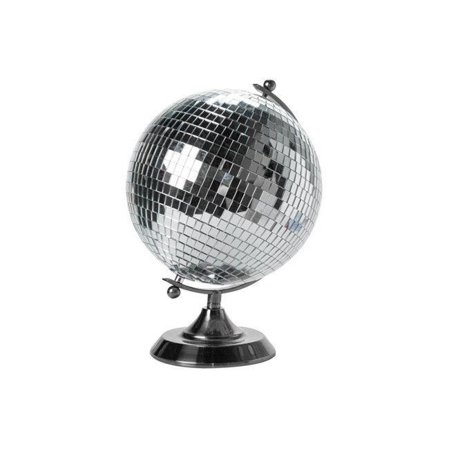 Decor Globe disco, silver,glass/iron/pvc,  D20cm