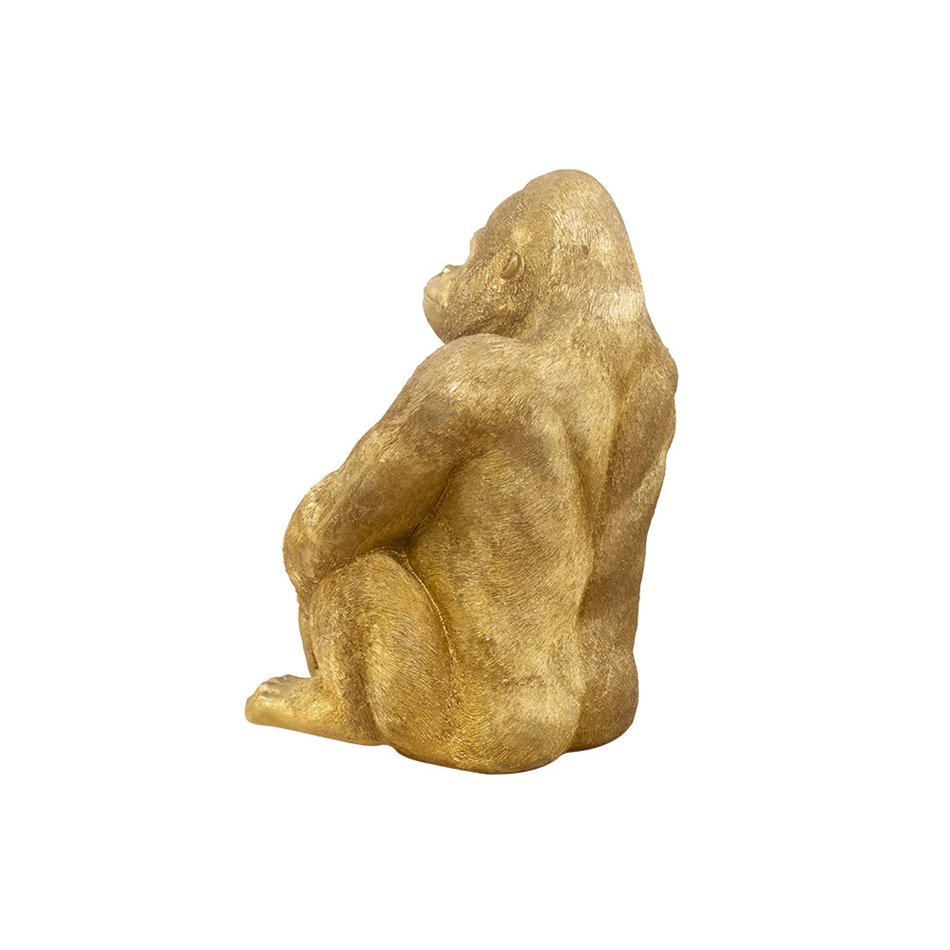 Decorative figure Golden gorilla, gold, 69x54x91cm