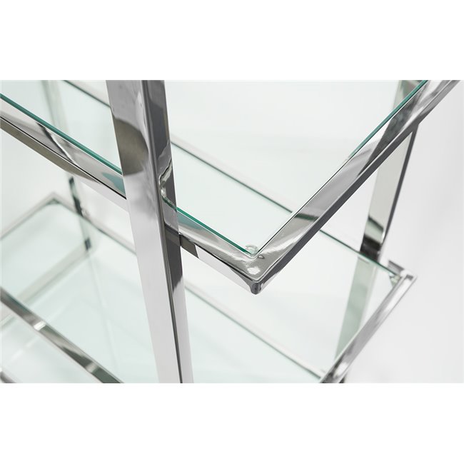 Display cabinet Edendorf, silver/clear glass, 81x40x185cm