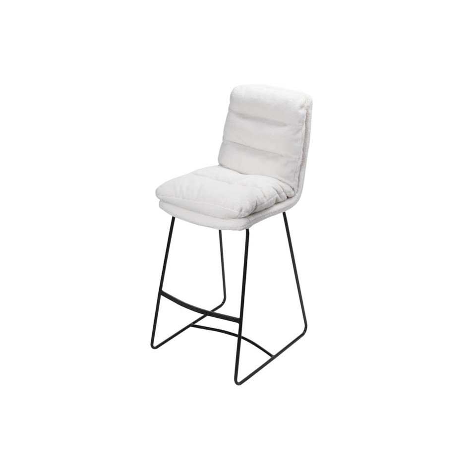 Bar chair Teddy, white, H109x60.5x43cm,seat height 80cm