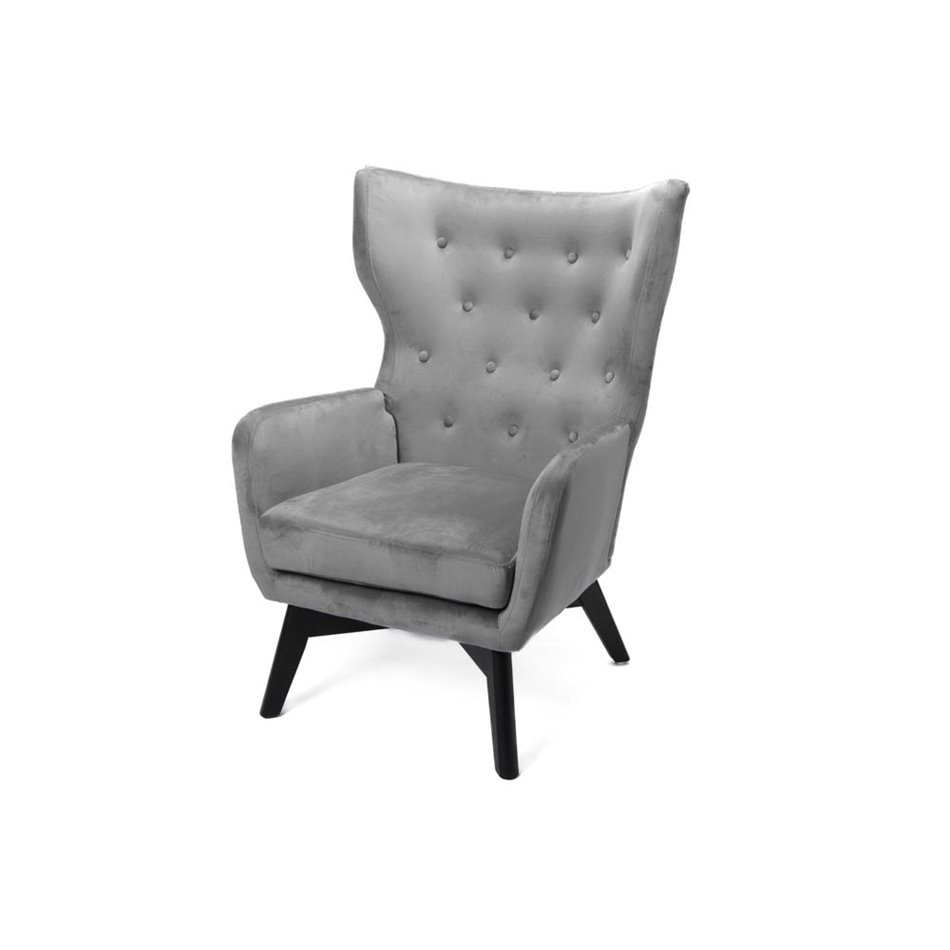 Armchair Dunkel SK,grey,velvet, H103x76x80cm