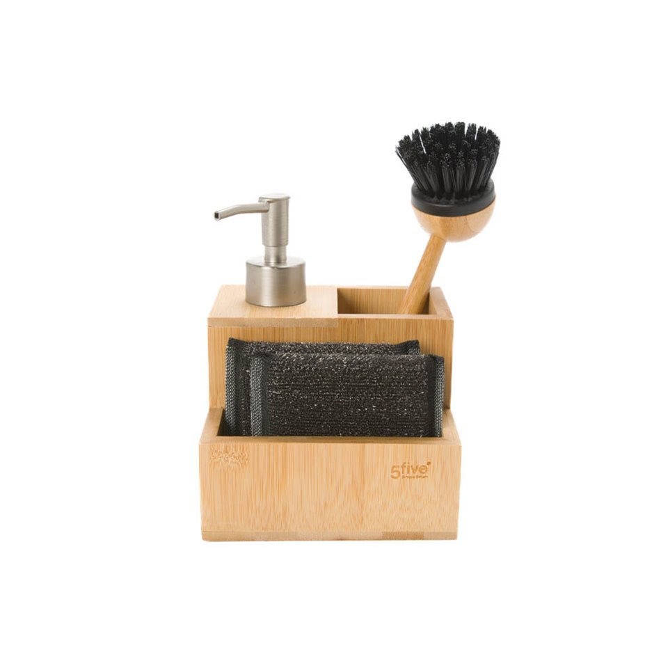 Bamboo dispenser 0.25l, sponge, brush