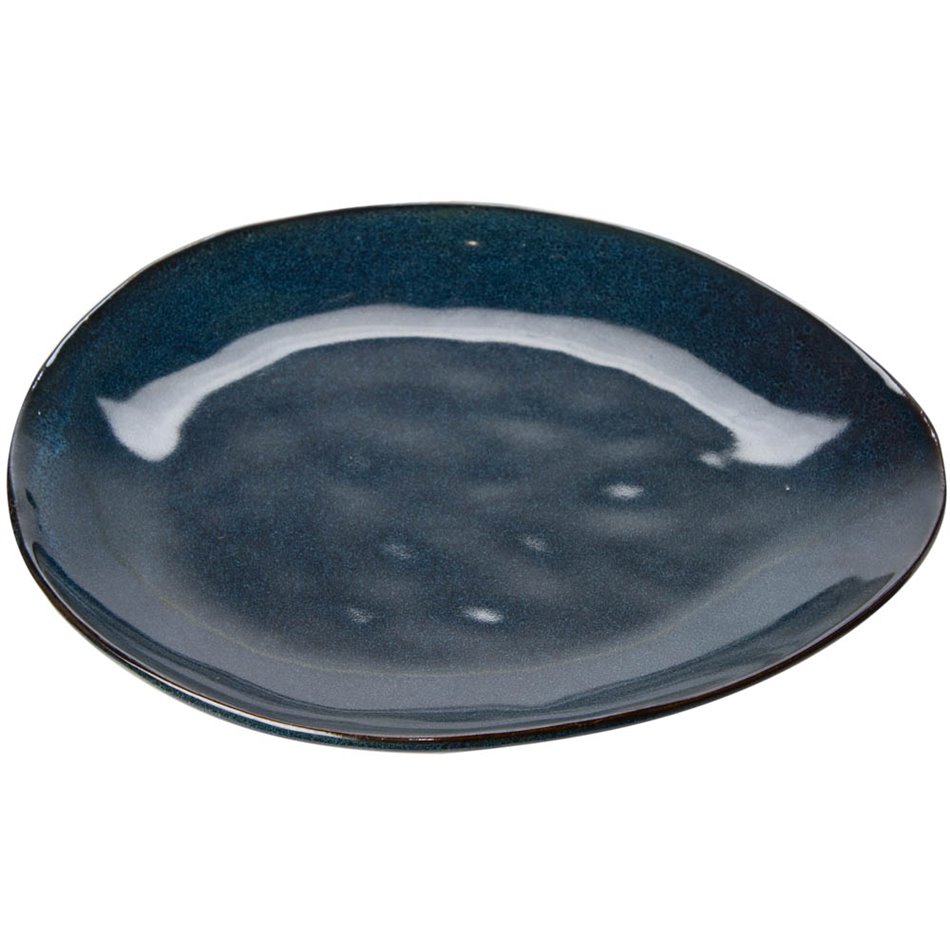 Plate Du Temps, blue, 22x18cm