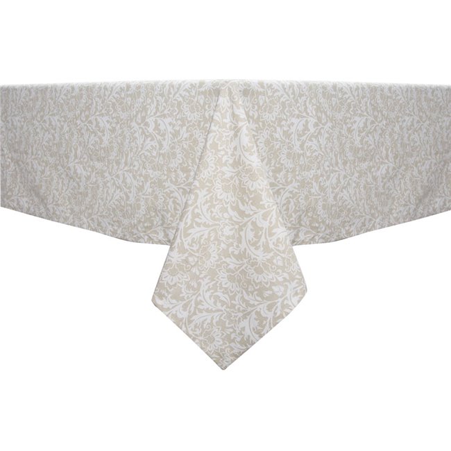 Tablecloth print, cotton, beige, 140x250cm