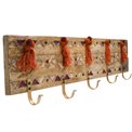 Hanger Haci with 5 hooks, wood, H17x2x67.5cm