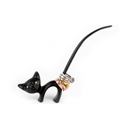 Ring holder Cat, black, 8x15cm
