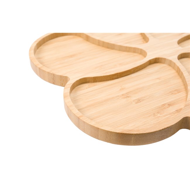 Bamboo serving plate Flower, 33x30x1.7cm