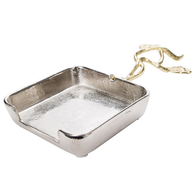 Napkin tray we/leaf handle Baga, 19x19x5cm