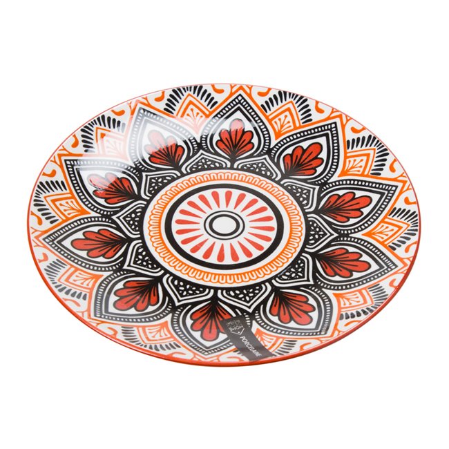 Plate Mandala, orange, D19cm