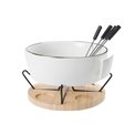 Fondue set with 4 forks and warmer, H7x23x20cm