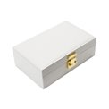 Jewellery box Hannja, beige PU/ beige velvet, H9x27x18cm