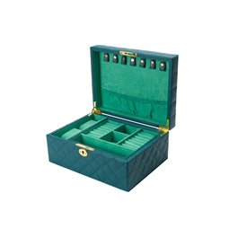 Шкатулка для украшений Haralla,темно-зеленый PU/ зеленый бархат, H12.5x27x20.5см