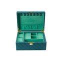 Jewellery box Haralla, green PU/green velvet, H12.5x27x20.5cm