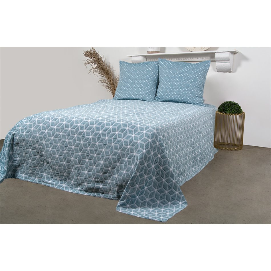 Bed cover Metry, blue, 160x220cm