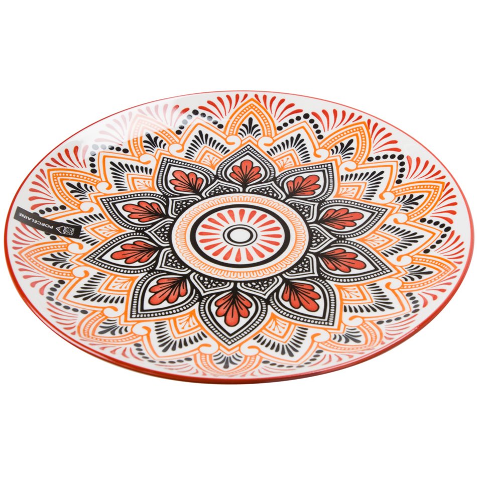 Plate Mandala, orange, D26cm