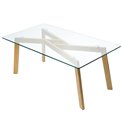 Table basse Taho, glass/steel, 110x60x45cm