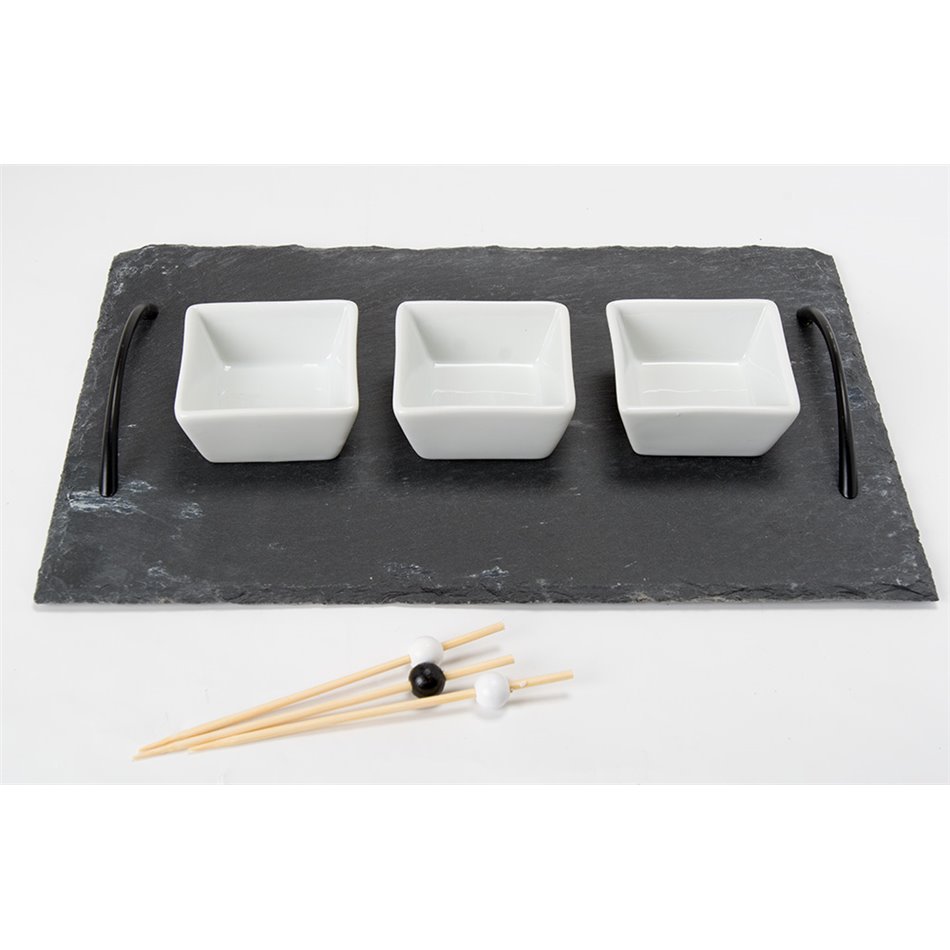 Appetizer set Ardoise with 15 skewers, 30x20xH3cm