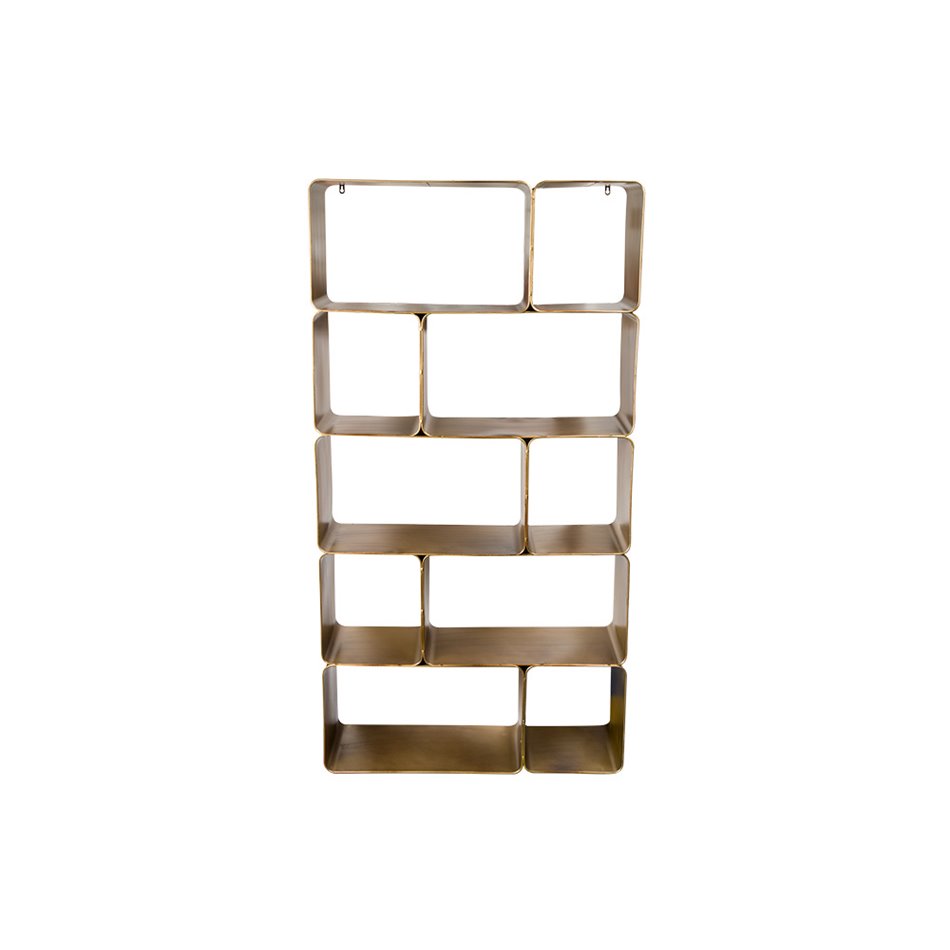Metal shelf Belingen, golden, 175x30x90cm