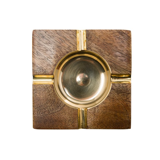 Ashtray Manguier, wood/metal, 4x10x10