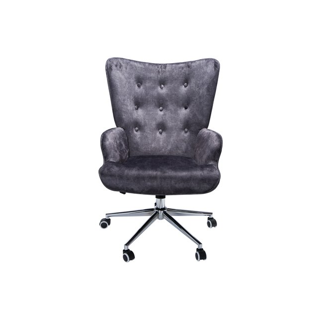 Chair Darlington 4,d.grey,velvet, H106x70x64, seat h 48-54cm