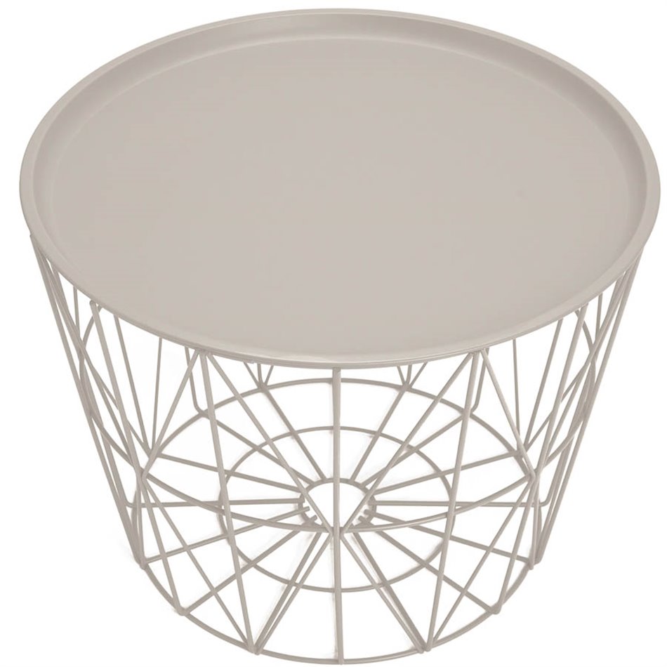 Side table Filaire, pelēks, metal, H40xD52.5cm