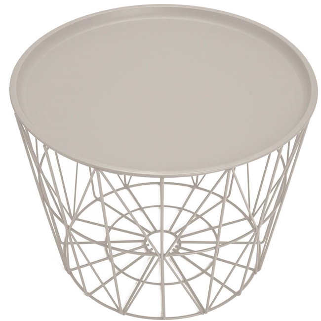 Side table Filaire, pelēks, metal, H40xD52.5cm