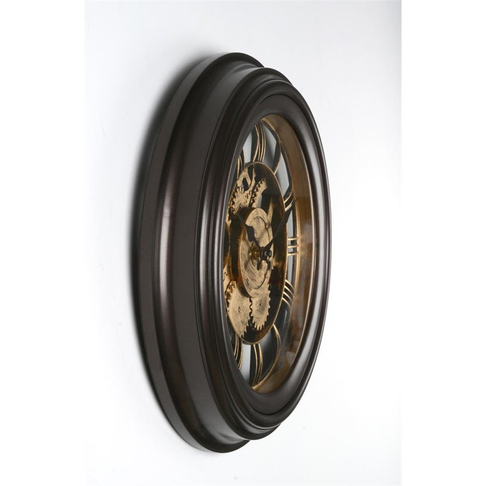 Plastic wall clock Ilanka, brown D35.5cm