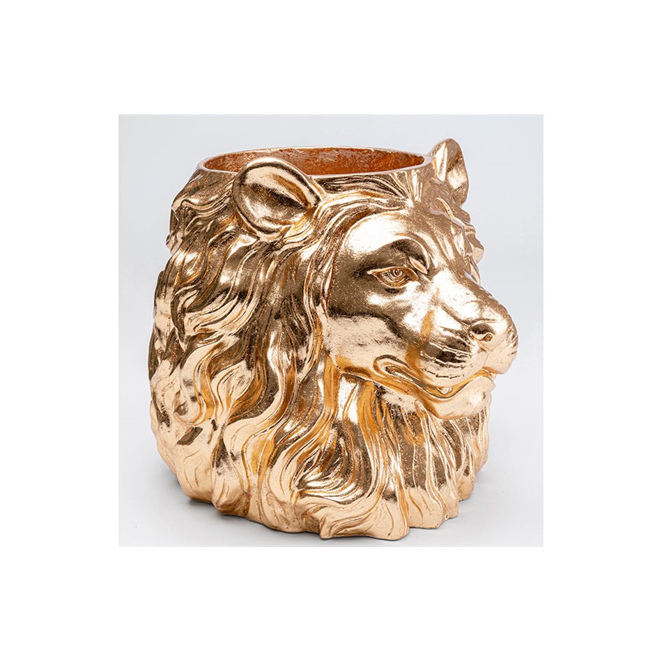 Decorative planter Lion, golden, 44x40x38cm