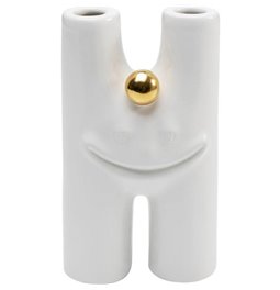 Vase Funny Teeth, white, H16x9.5x5cm