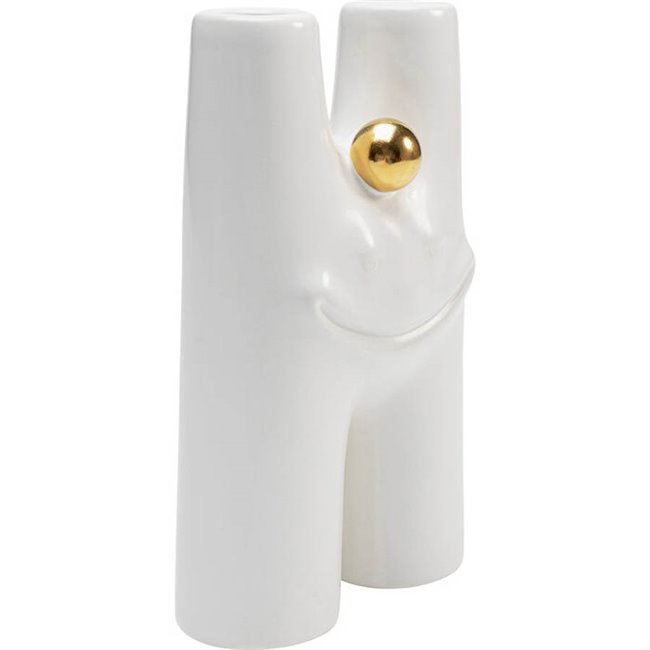 Vase Funny Teeth, white, H16x9.5x5cm