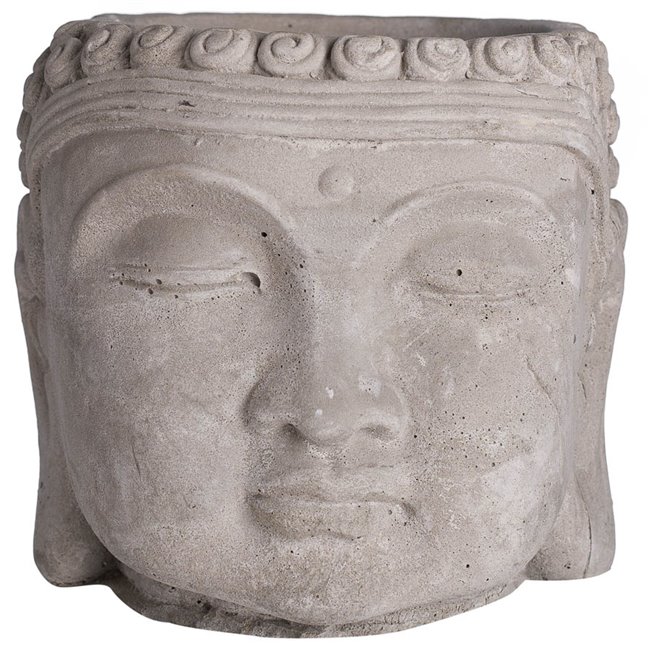 Candlestick Buddha with candle, H13cm, D13.5cm