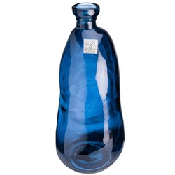 Vase Bottle blue, glass, H51cm, D23cm