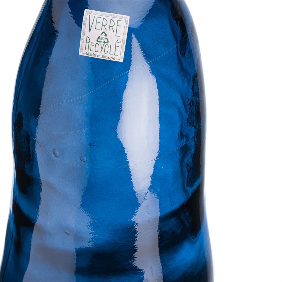 Vase Bottle blue, glass, H51cm, D23cm