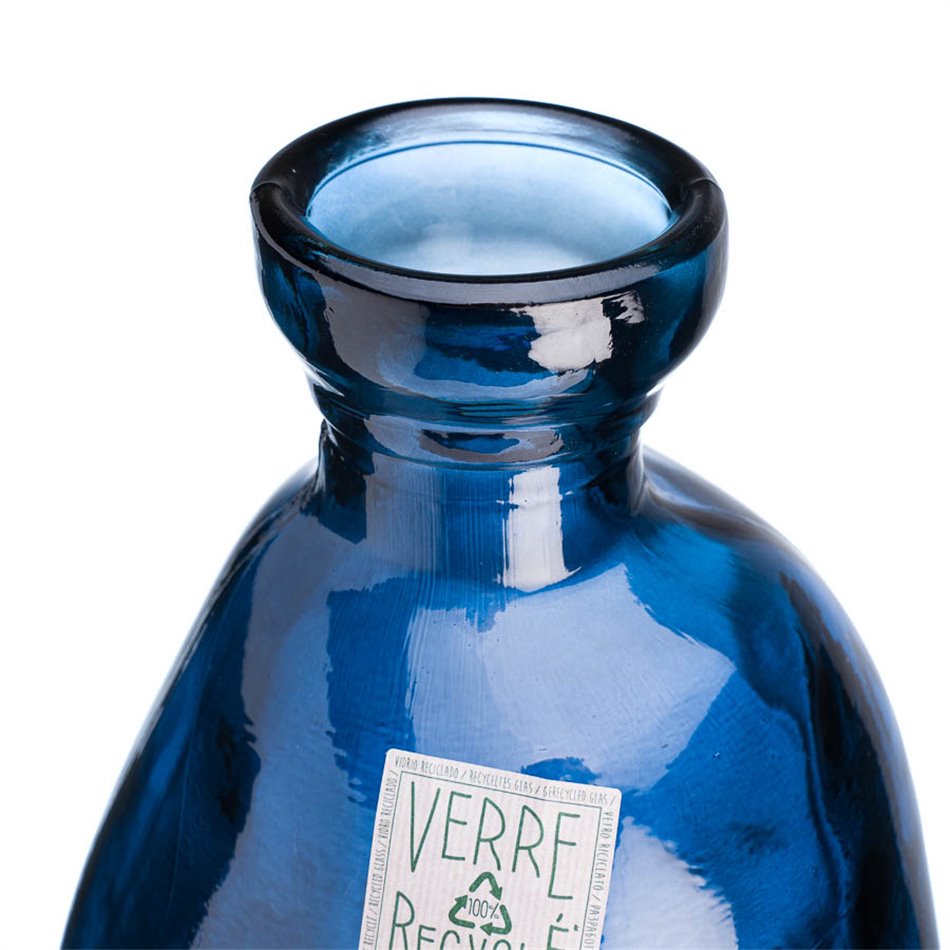 Vase Bottle blue, glass, H51cm, D23cm