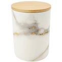 Storage box with bamboo lid, ceramic,  D10x14cm