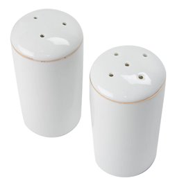 Salt/pepper shaker, blanc dore, 4x8.3x4cm